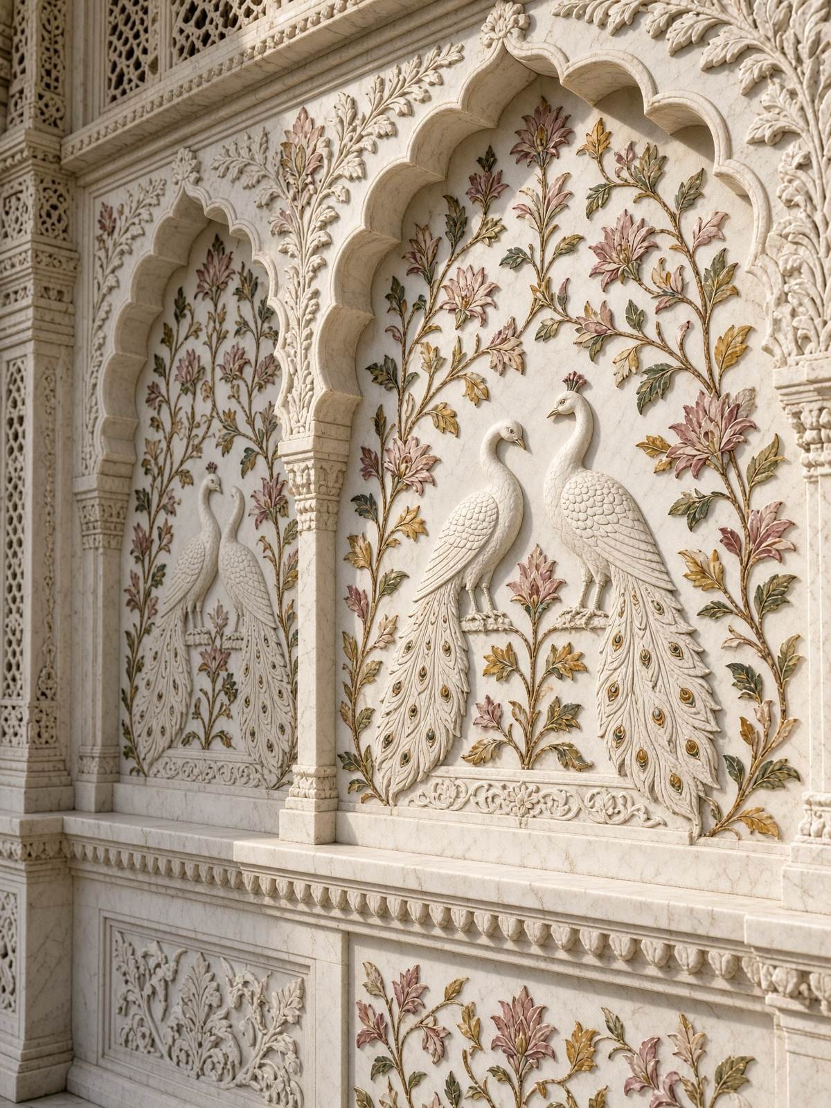 Marble temple carving detail